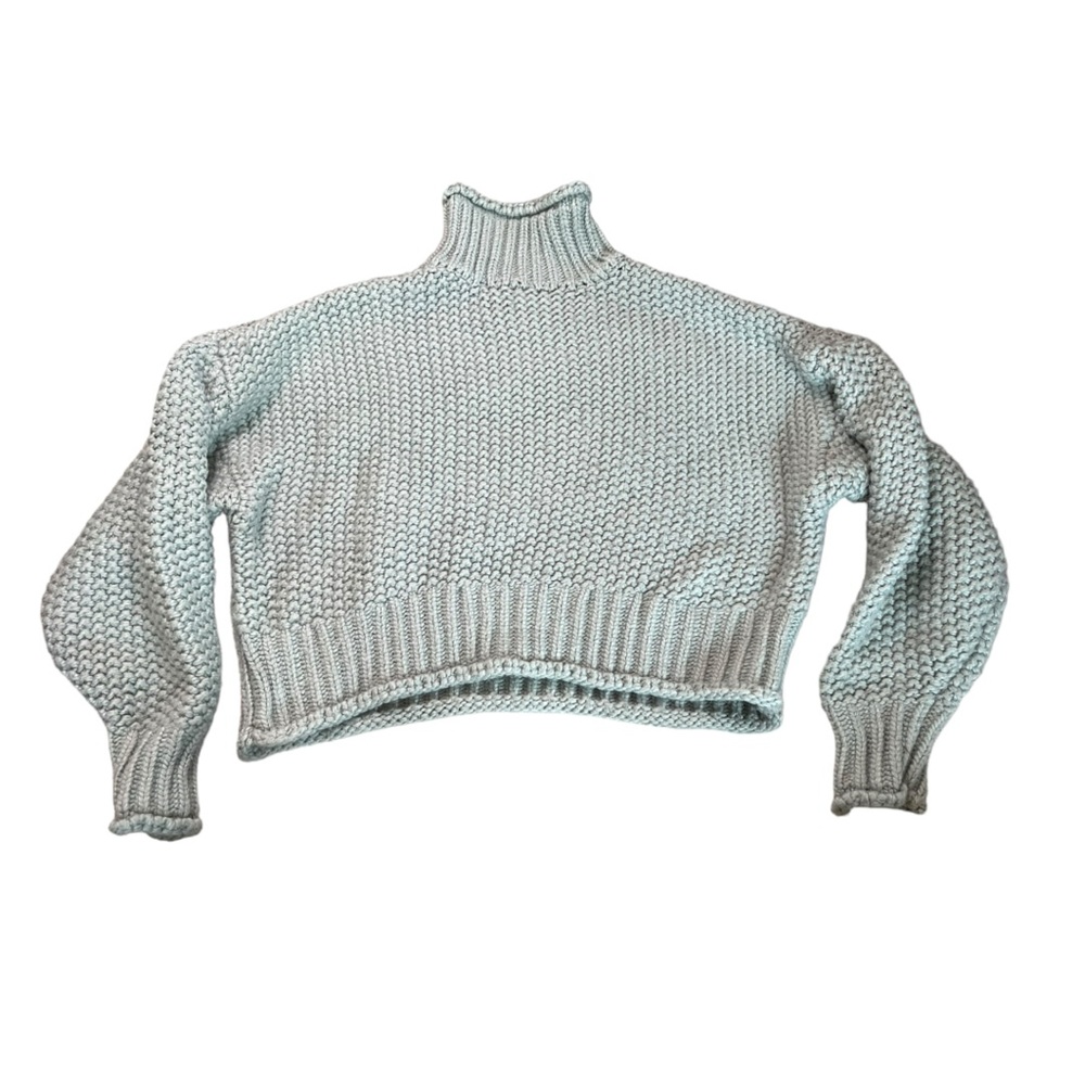 H&M Light blue Chunky Knit Turtleneck Sweater